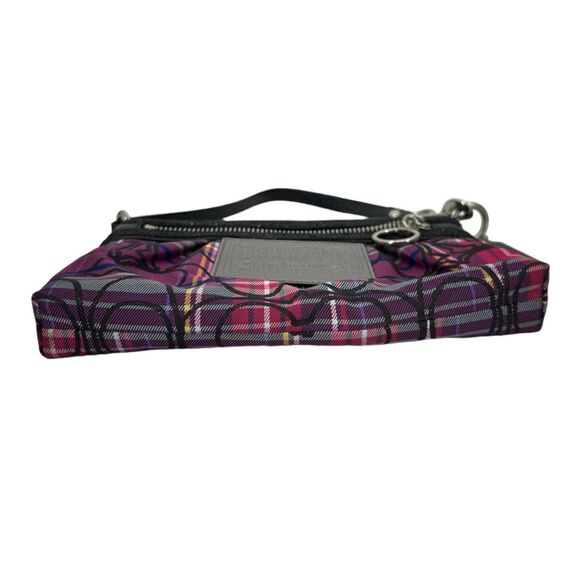 Coach purse Poppy Signature Pink plaid large wristlet bag - Picture 7 of 15